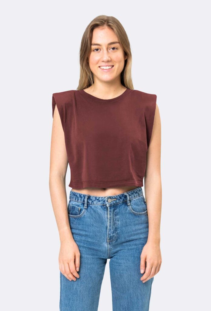 Basic Rayon Denim Cropped Tank Top - Image 3