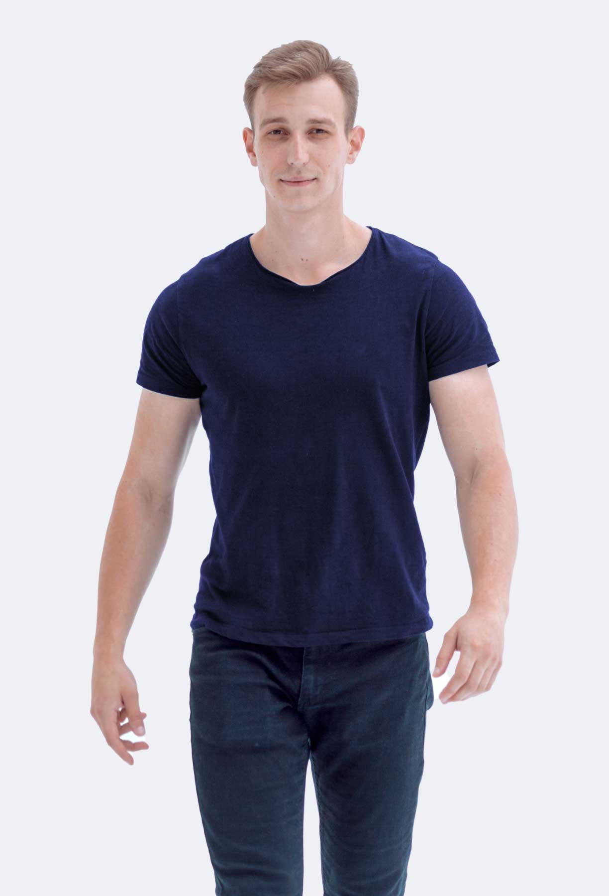 Basic Navy Thick Hemp T-shirt