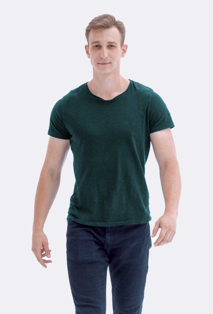 Basic Navy Thick Hemp T-shirt - Image 3