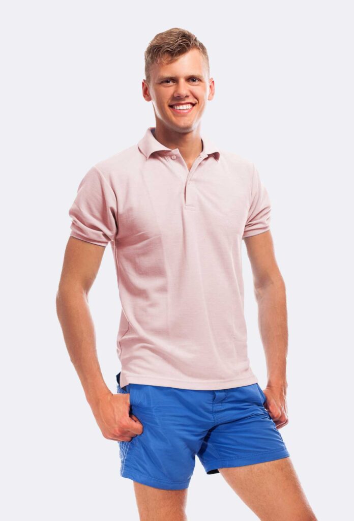 Light Blue White Stripe Polo - Image 2